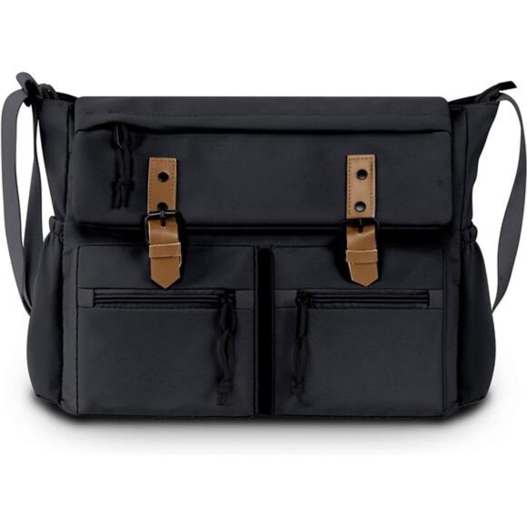 Handbags - Durable Canvas Crossbody Handbag Black